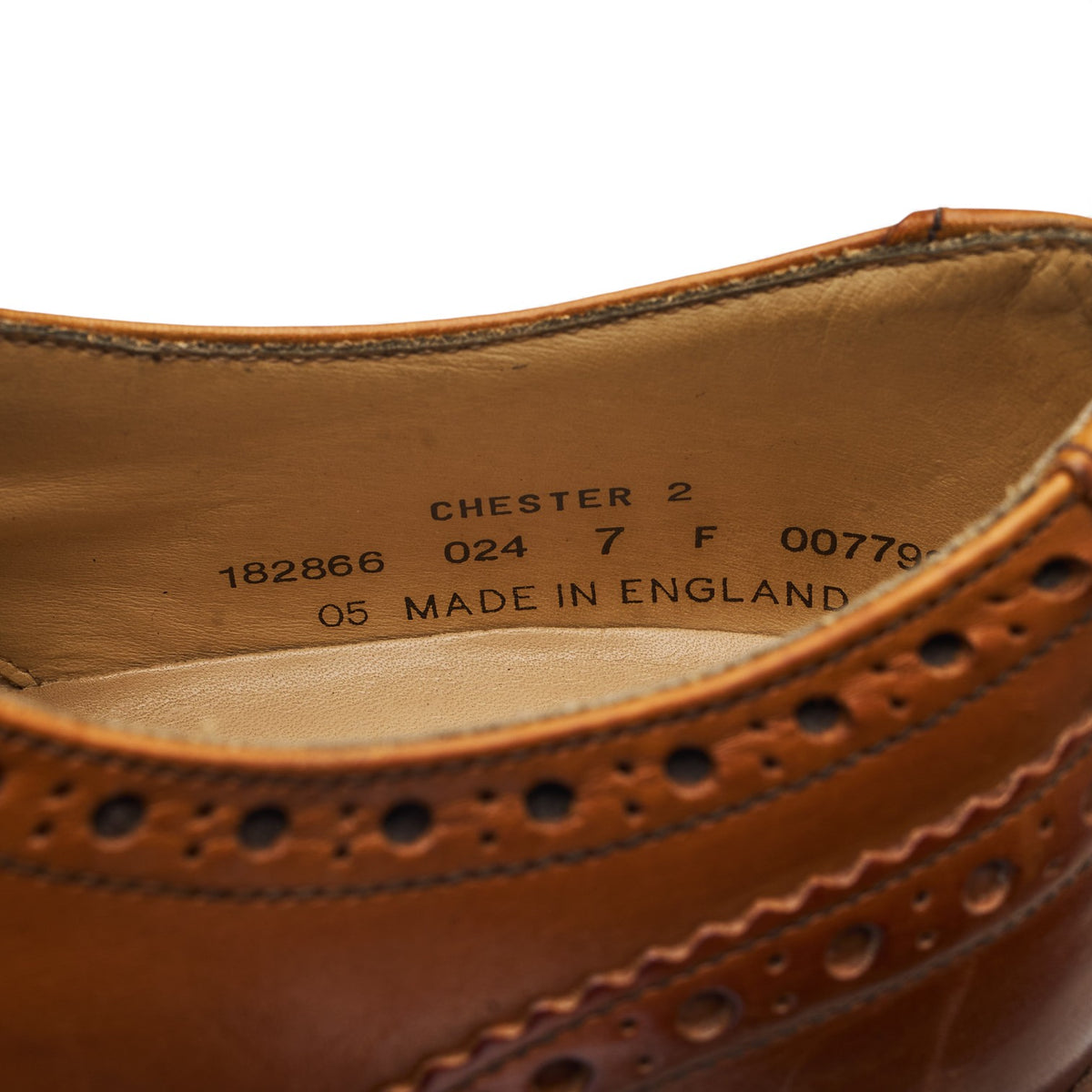 1880 'Chester 2' Tan Brown Leather Derby Brogues UK 7 F