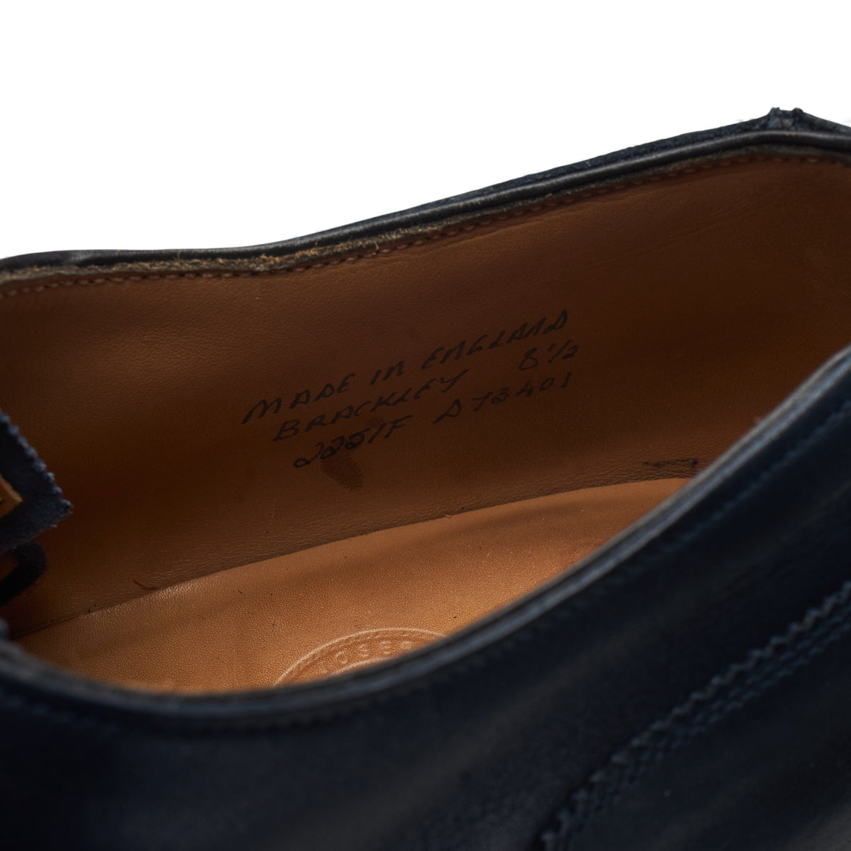 'Brackley' Navy Blue Leather Oxford UK 8.5 F