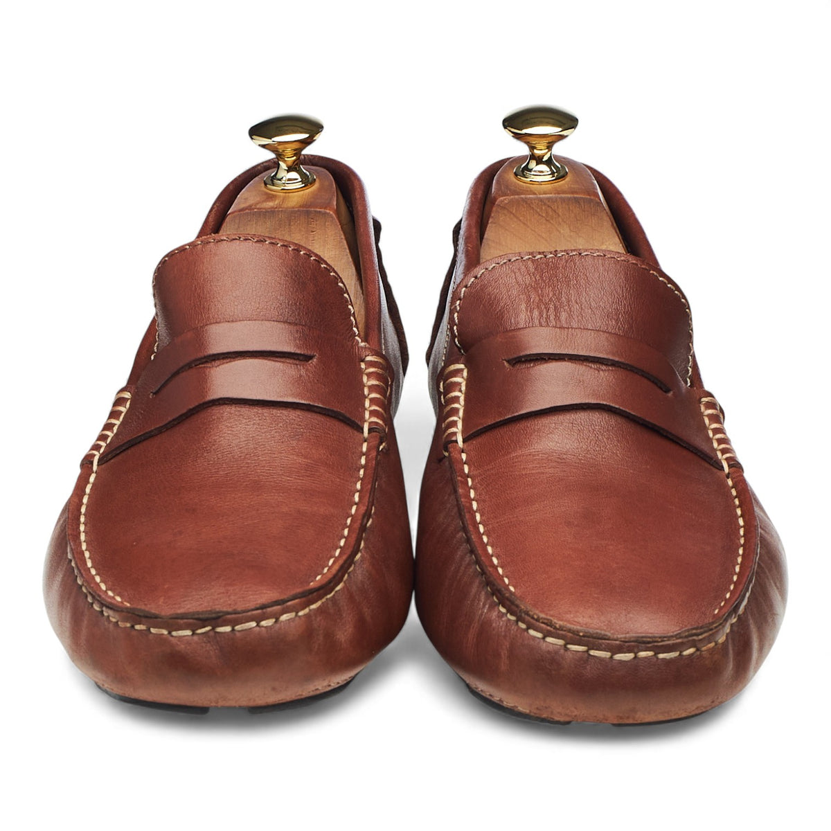 Brown Leather Driving Loafers UK 9
