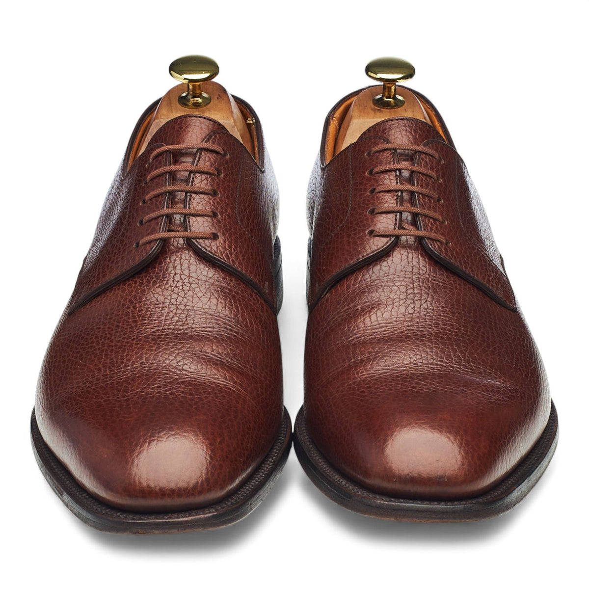 '556' Brown Grain Leather Derby 9 D UK 9.5