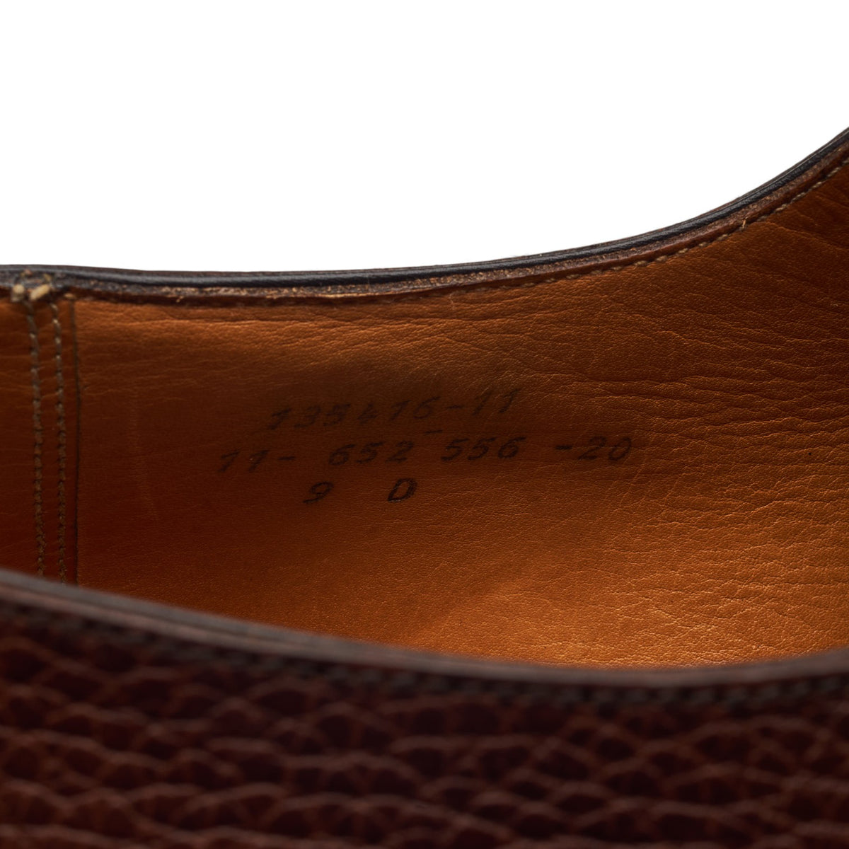 '556' Brown Grain Leather Derby 9 D UK 9.5