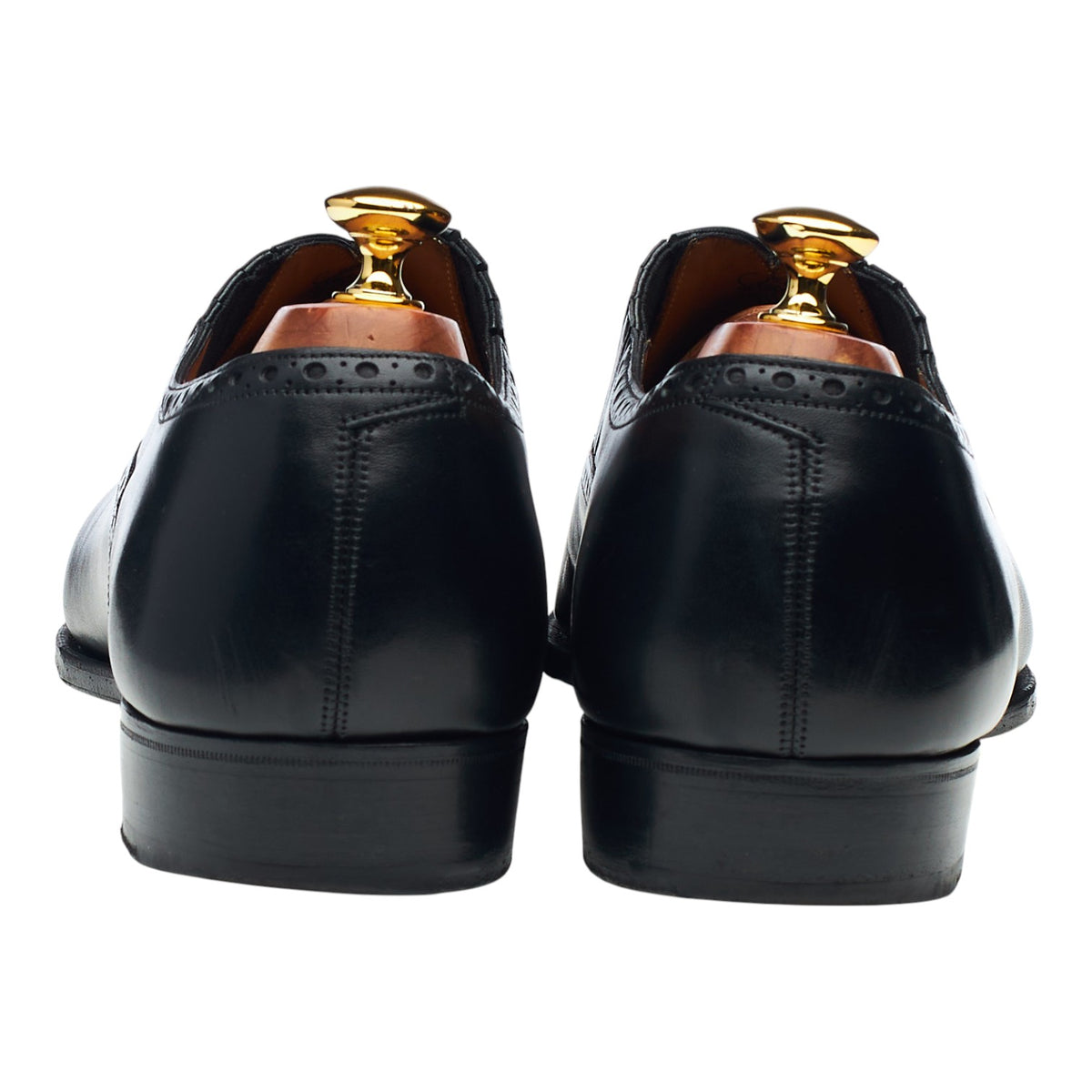 'Chelsea' Black Leather Lazyman Slip On Brogues UK 10 E