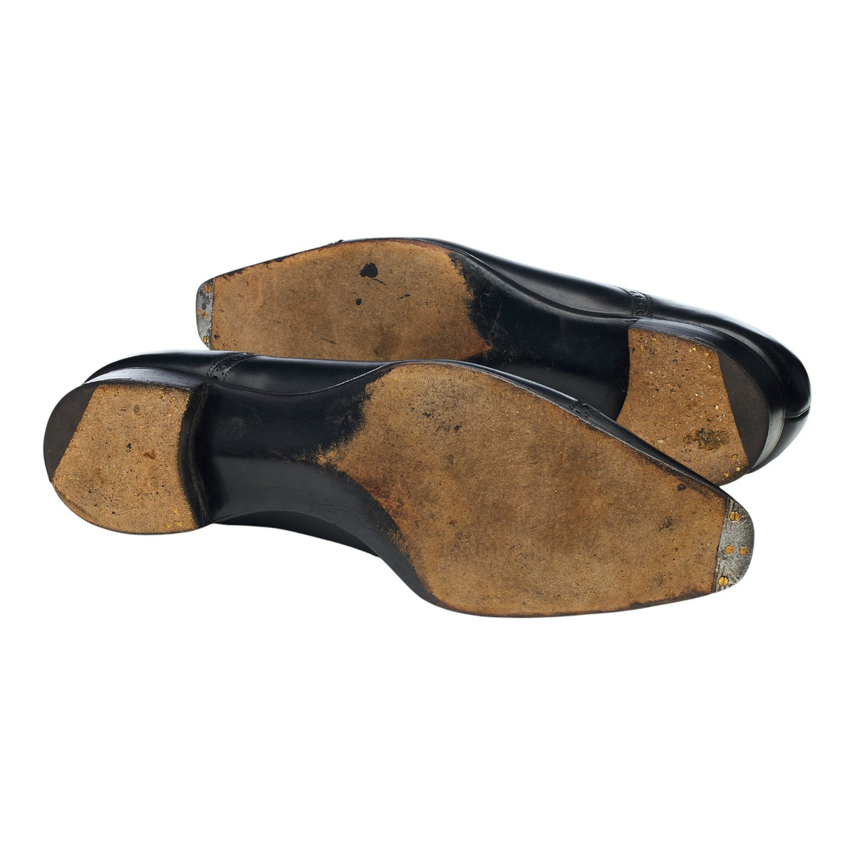 'Chelsea' Black Leather Lazyman Slip On Brogues UK 10 E