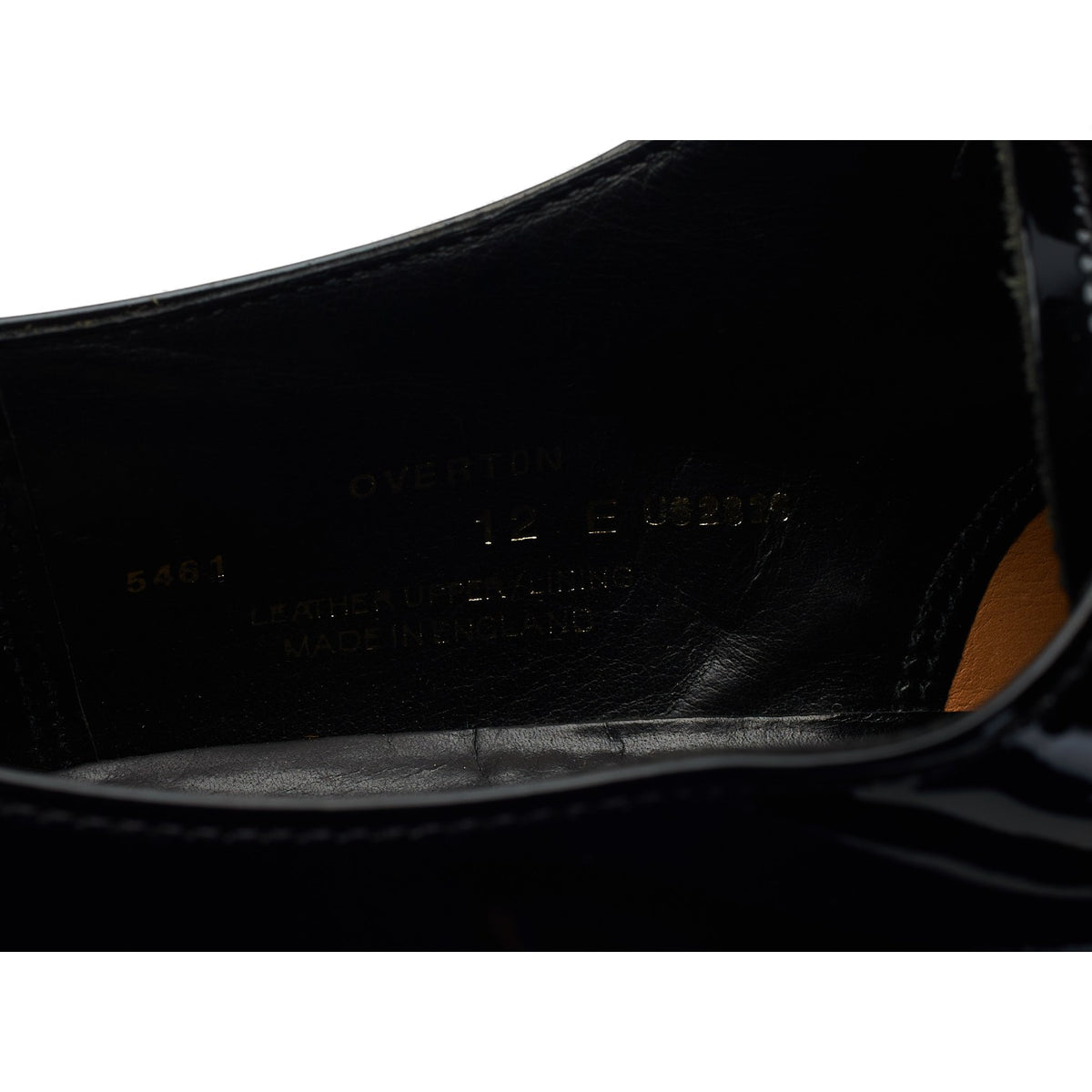'Overton' Black Patent Leather Oxford UK 12 E