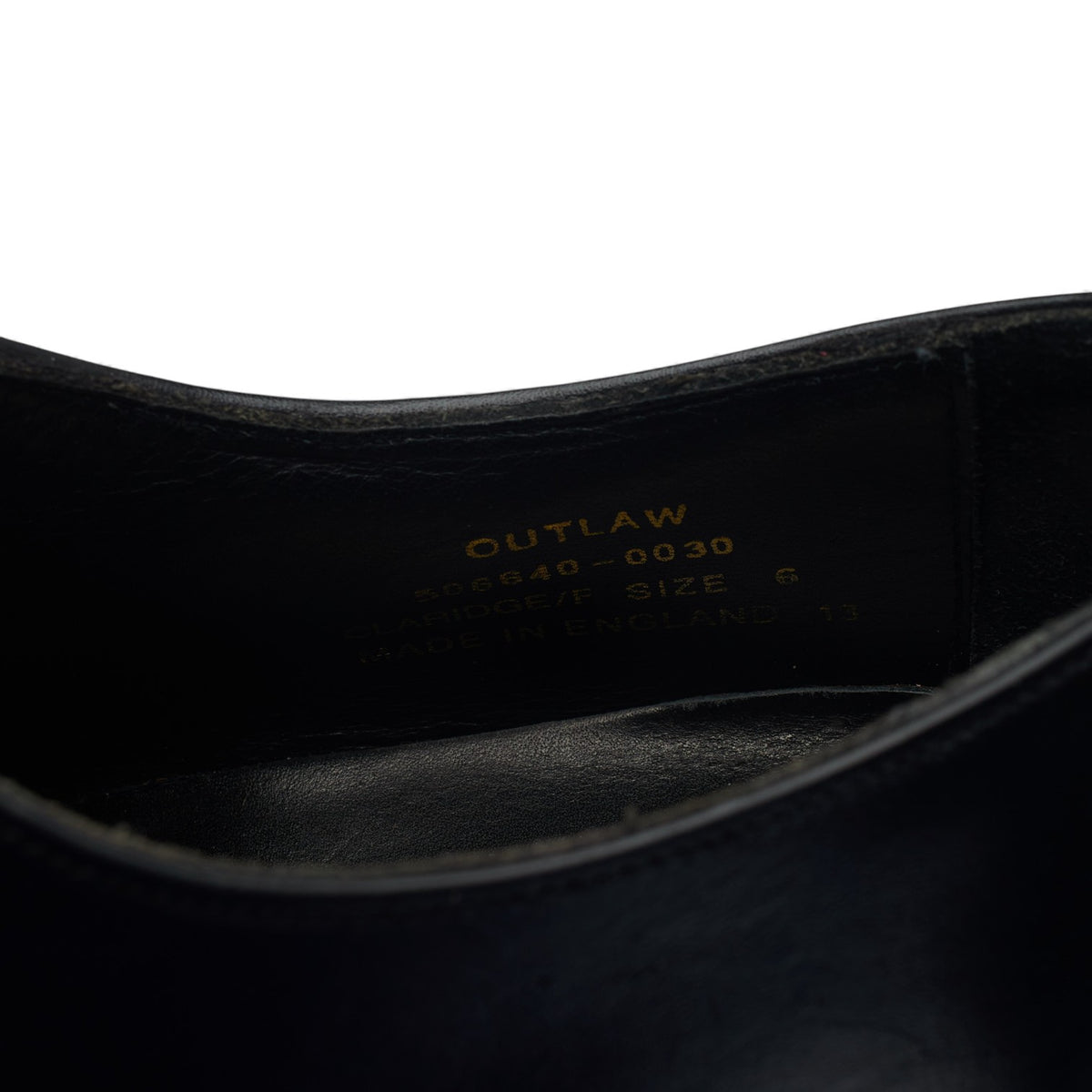 1880 'Outlaw' Black Leather Oxford UK 6 F
