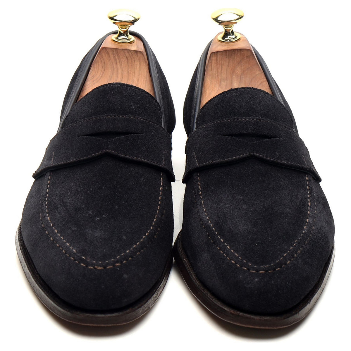 &#39;Teign&#39; Navy Blue Suede Loafers UK 7 E