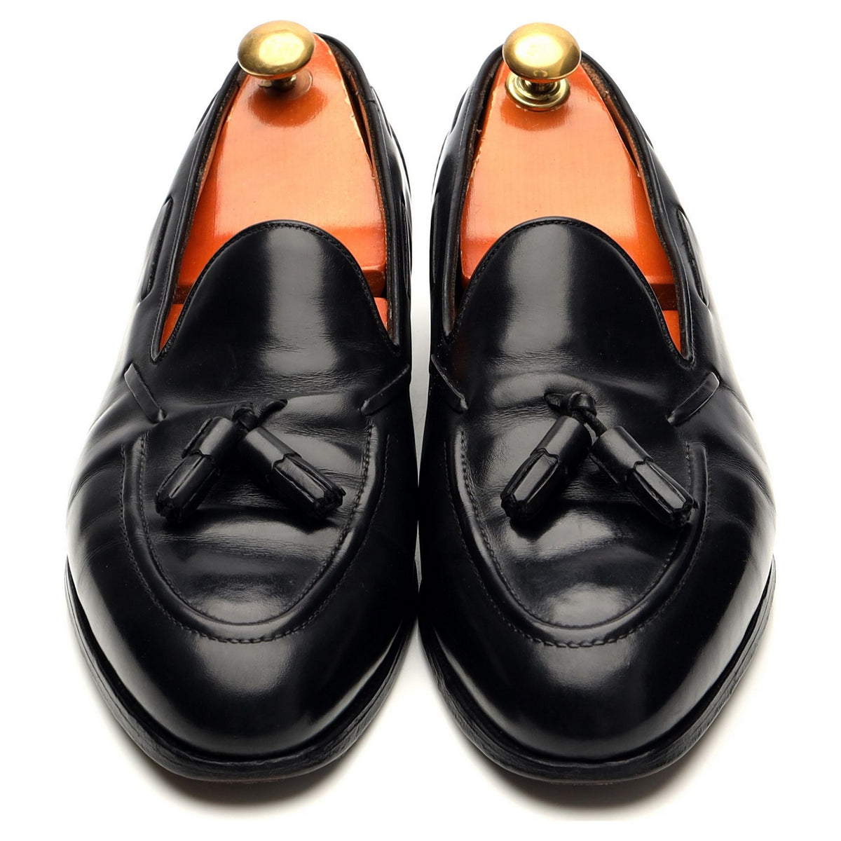 &#39;Greenwich&#39; Black Leather Tassel Loafers UK 10 D