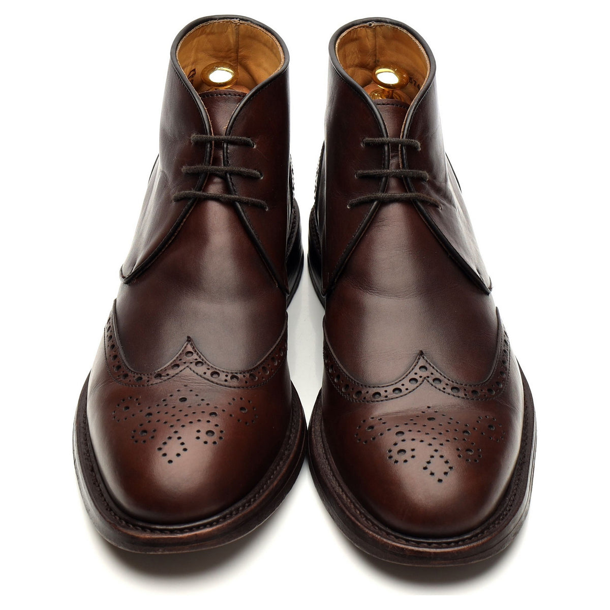 Dark Brown Leather Brogue Chukka Boot UK 8