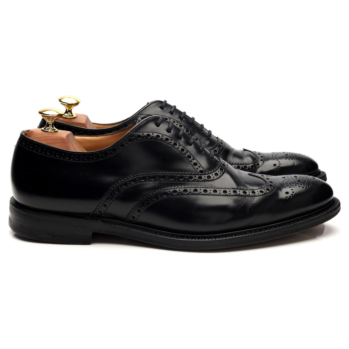 &#39;Rome&#39; Black Leather Oxford Brogue UK 8.5 F