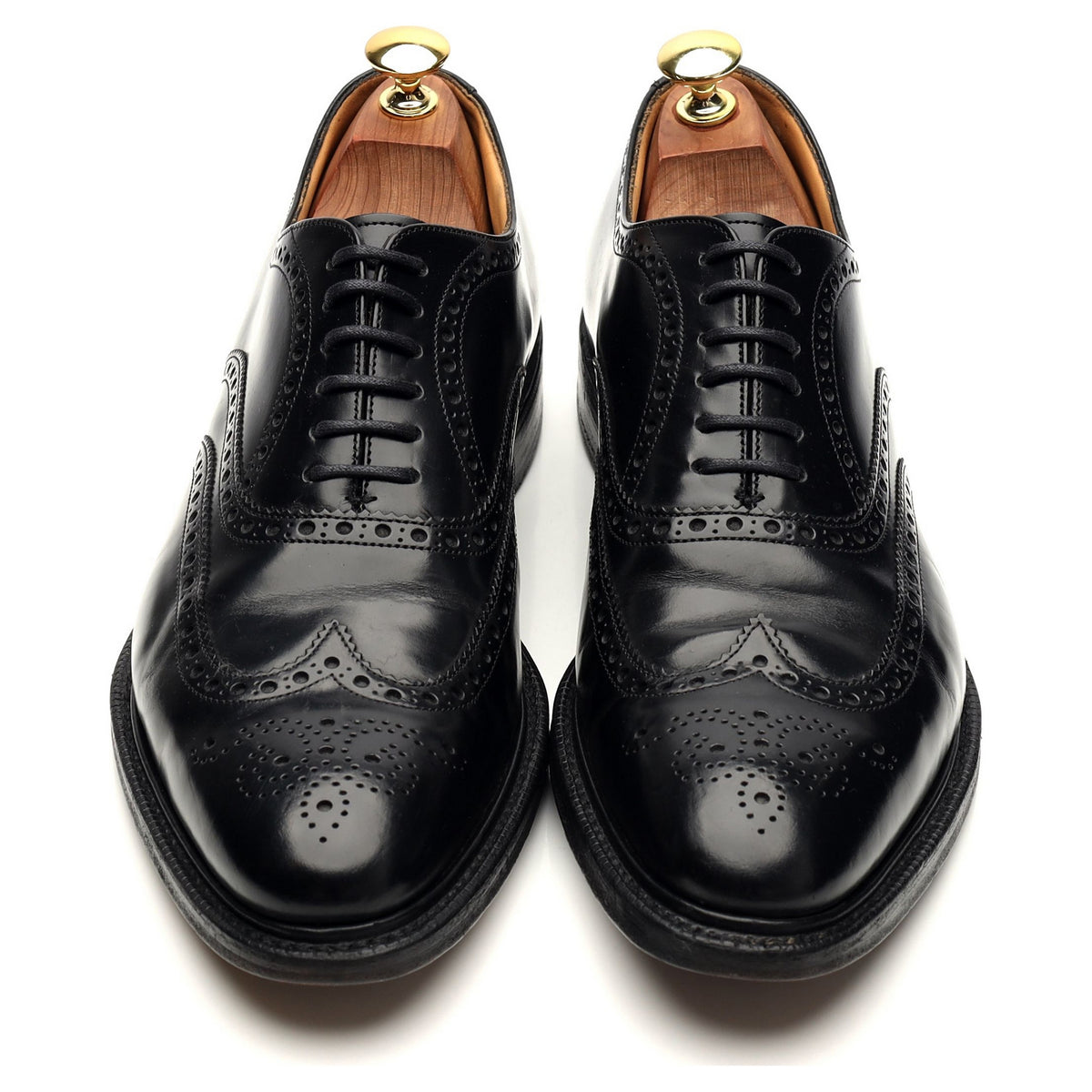 &#39;Rome&#39; Black Leather Oxford Brogue UK 8.5 F