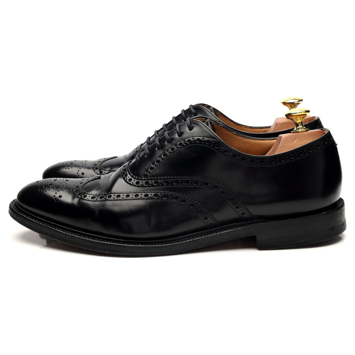 &#39;Rome&#39; Black Leather Oxford Brogue UK 8.5 F