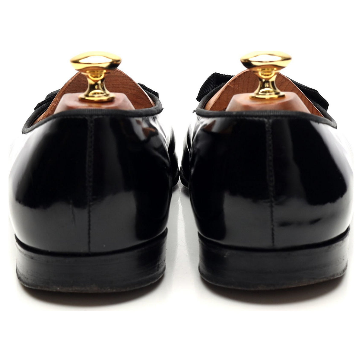 &#39;Edinburgh&#39; Black Patent Leather Opera Pumps Slippers UK 10 D