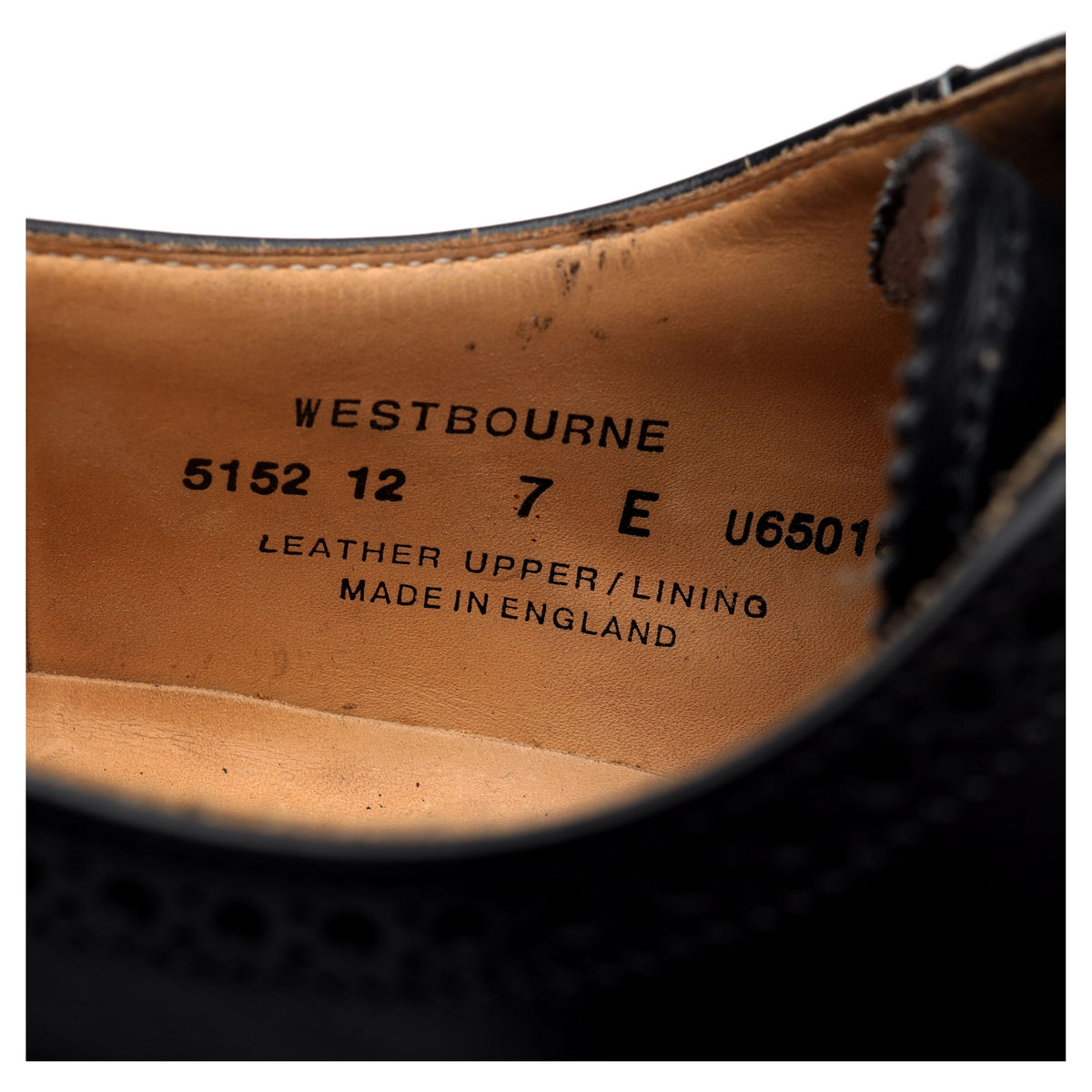 &#39;Westbourne&#39; Black Leather Oxford UK 7 E