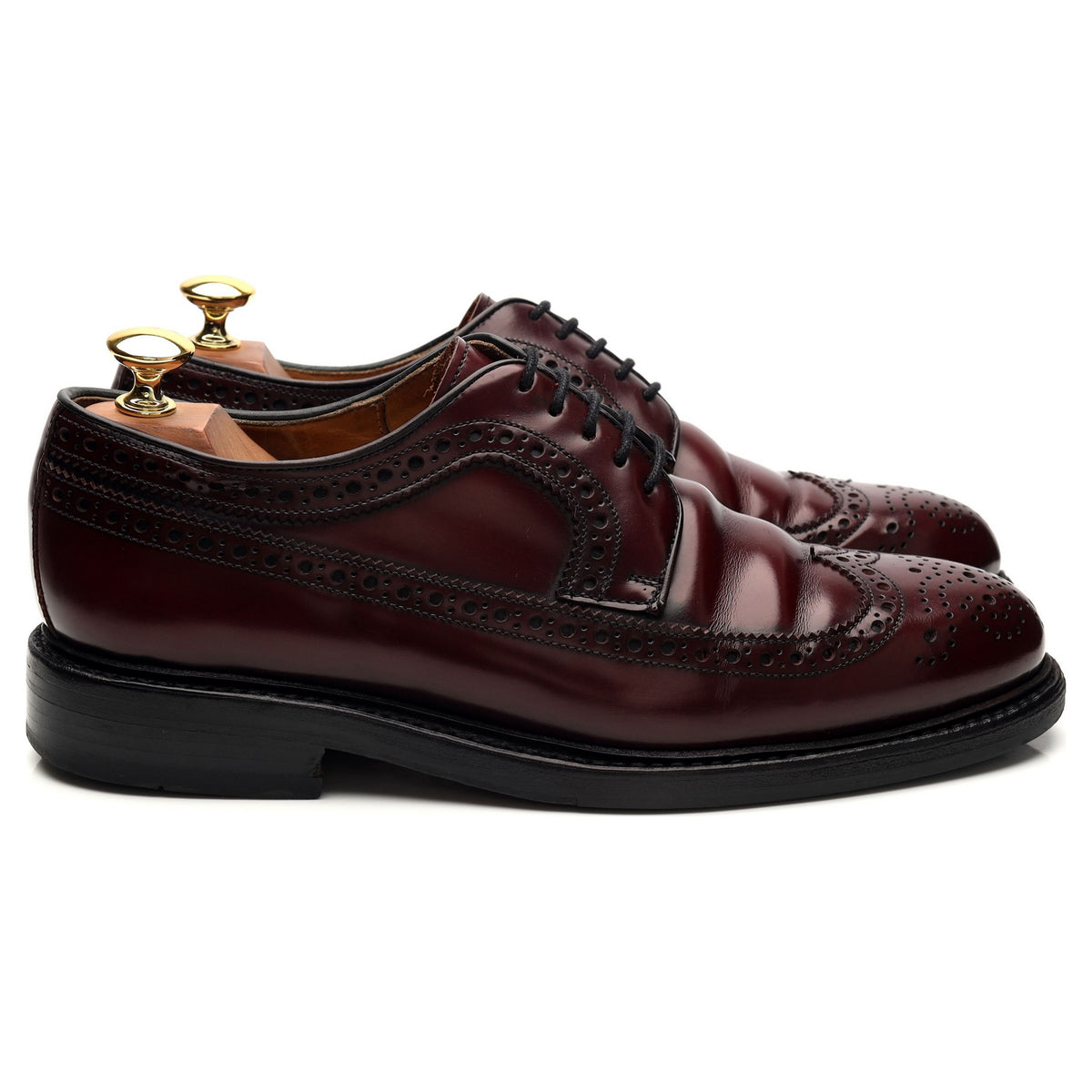 &#39;3687&#39; Burgundy Leather Derby Brogues UK 6.5