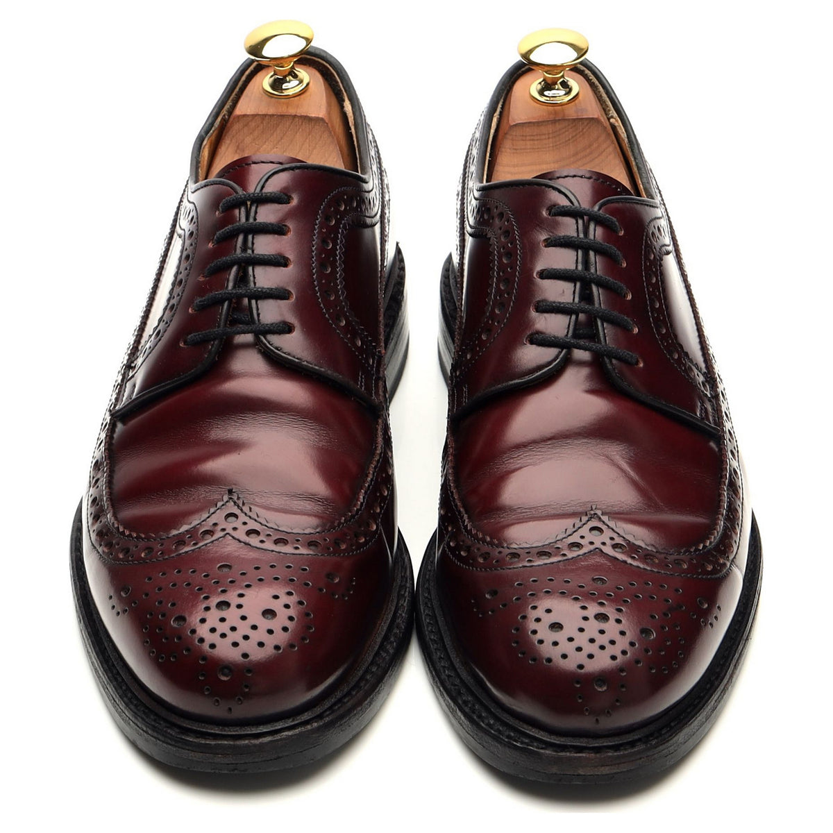 &#39;3687&#39; Burgundy Leather Derby Brogues UK 6.5