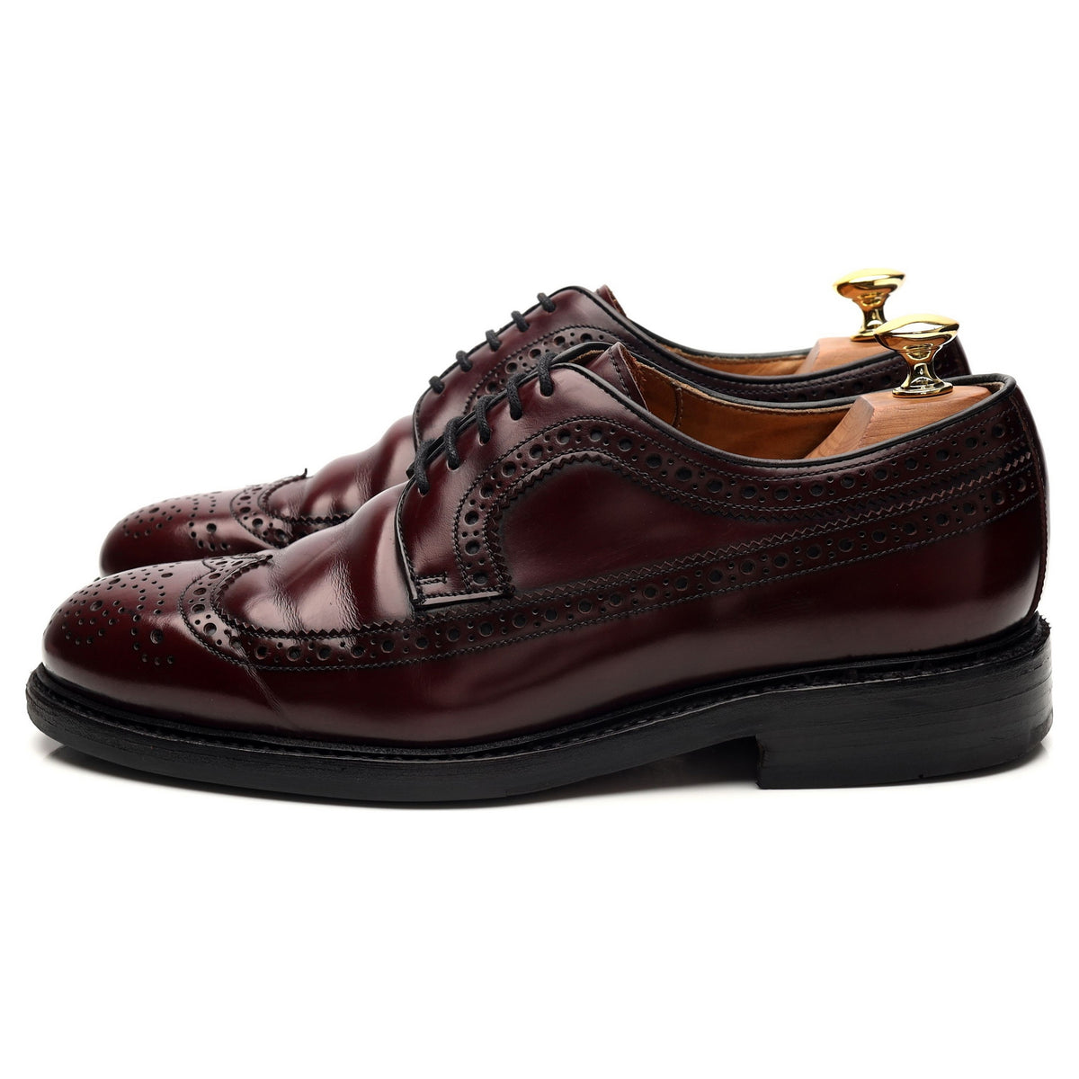 &#39;3687&#39; Burgundy Leather Derby Brogues UK 6.5