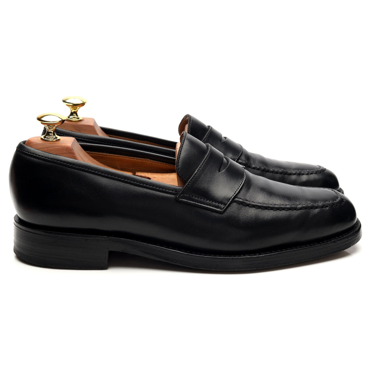 &#39;Reading&#39; Black Leather Loafers UK 8 E