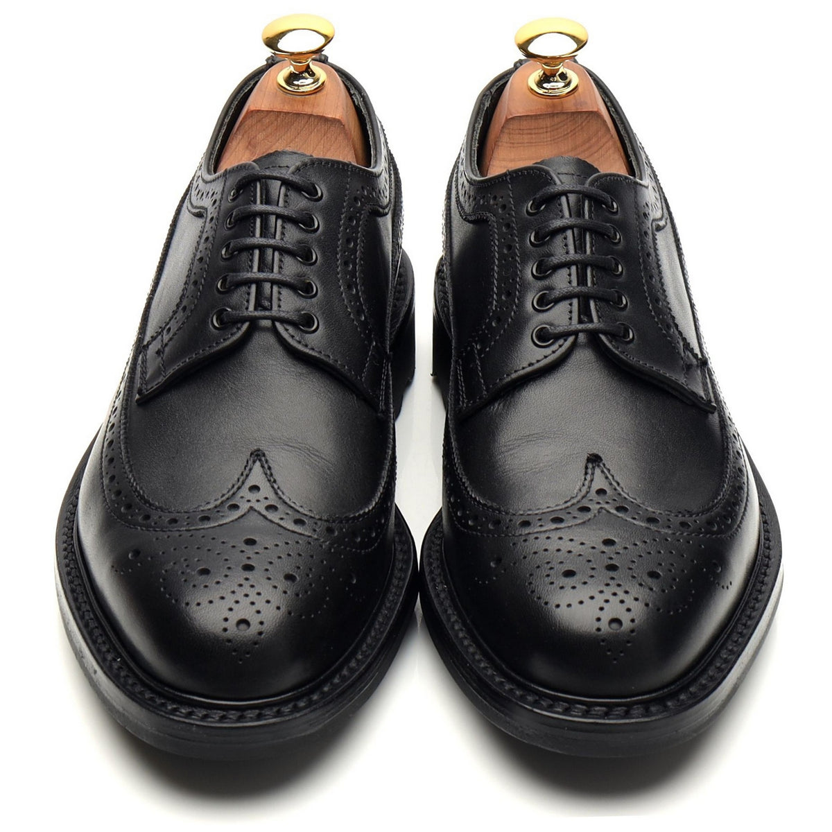 &#39;Walpole&#39; Black Leather Derby Brogues UK 6 F