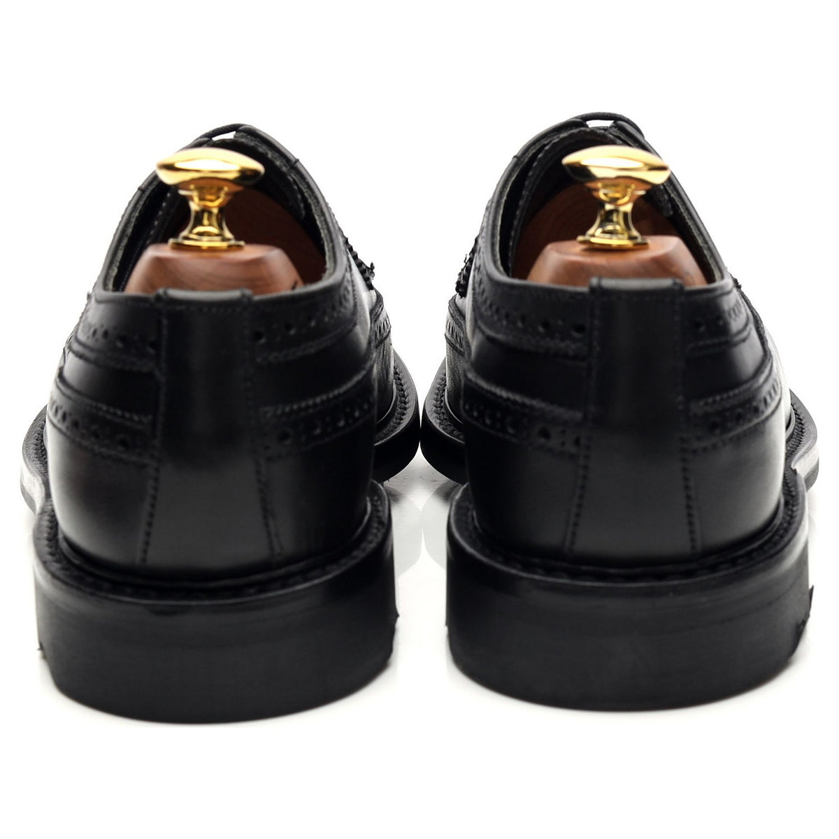 &#39;Walpole&#39; Black Leather Derby Brogues UK 6 F