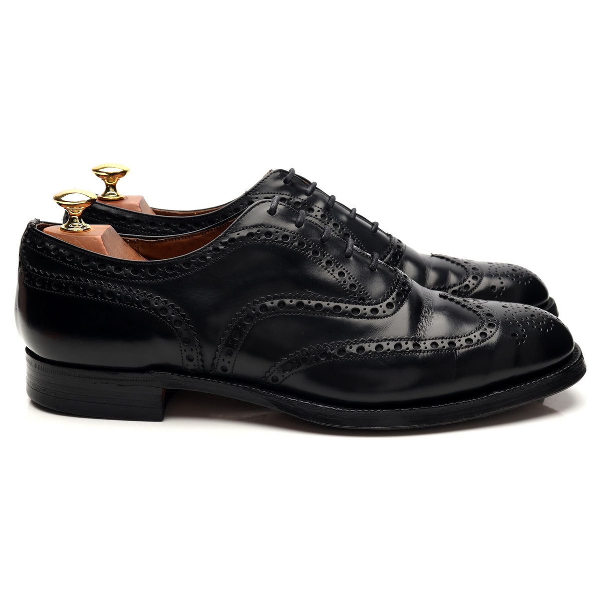 Black Leather Oxford Brogues UK 9.5 F