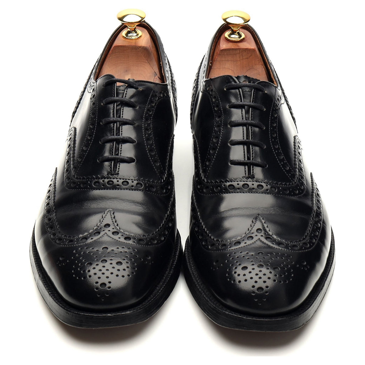 Black Leather Oxford Brogues UK 9.5 F