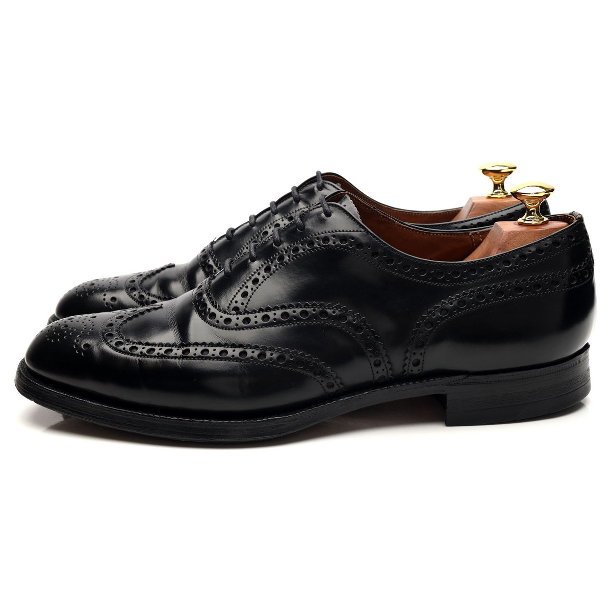 Black Leather Oxford Brogues UK 9.5 F