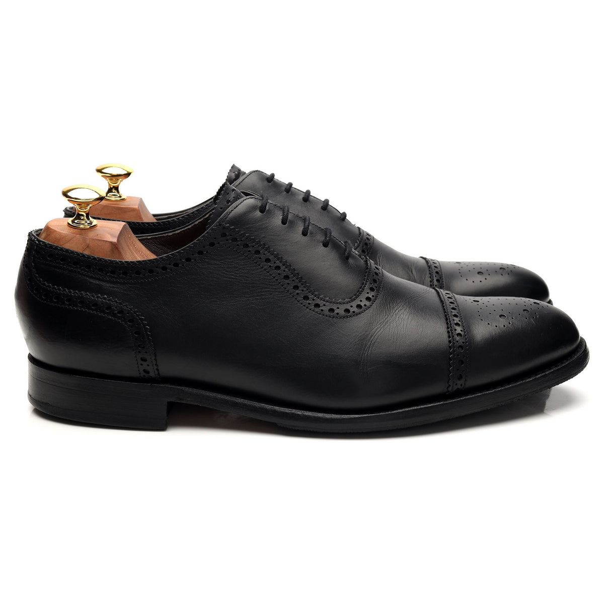 &#39;3613MU01&#39; Black Leather Oxford Brogues UK 9.5 G