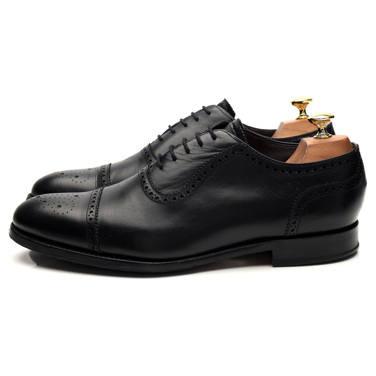 &#39;3613MU01&#39; Black Leather Oxford Brogues UK 9.5 G