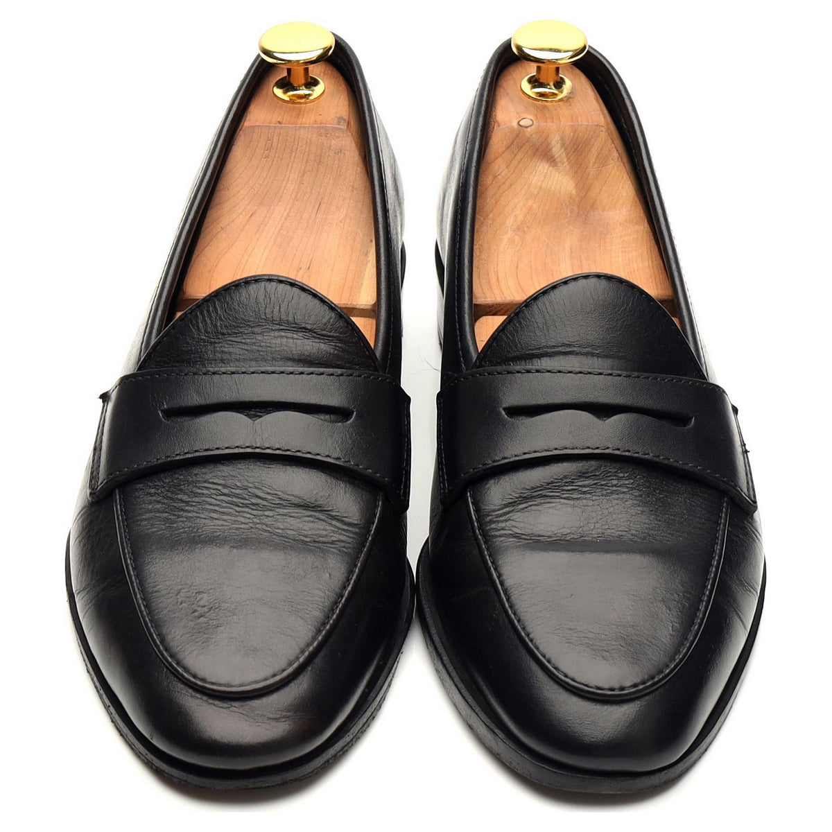 &#39;BP2&#39; Black Leather Belgian Loafers UK 6 EU 38