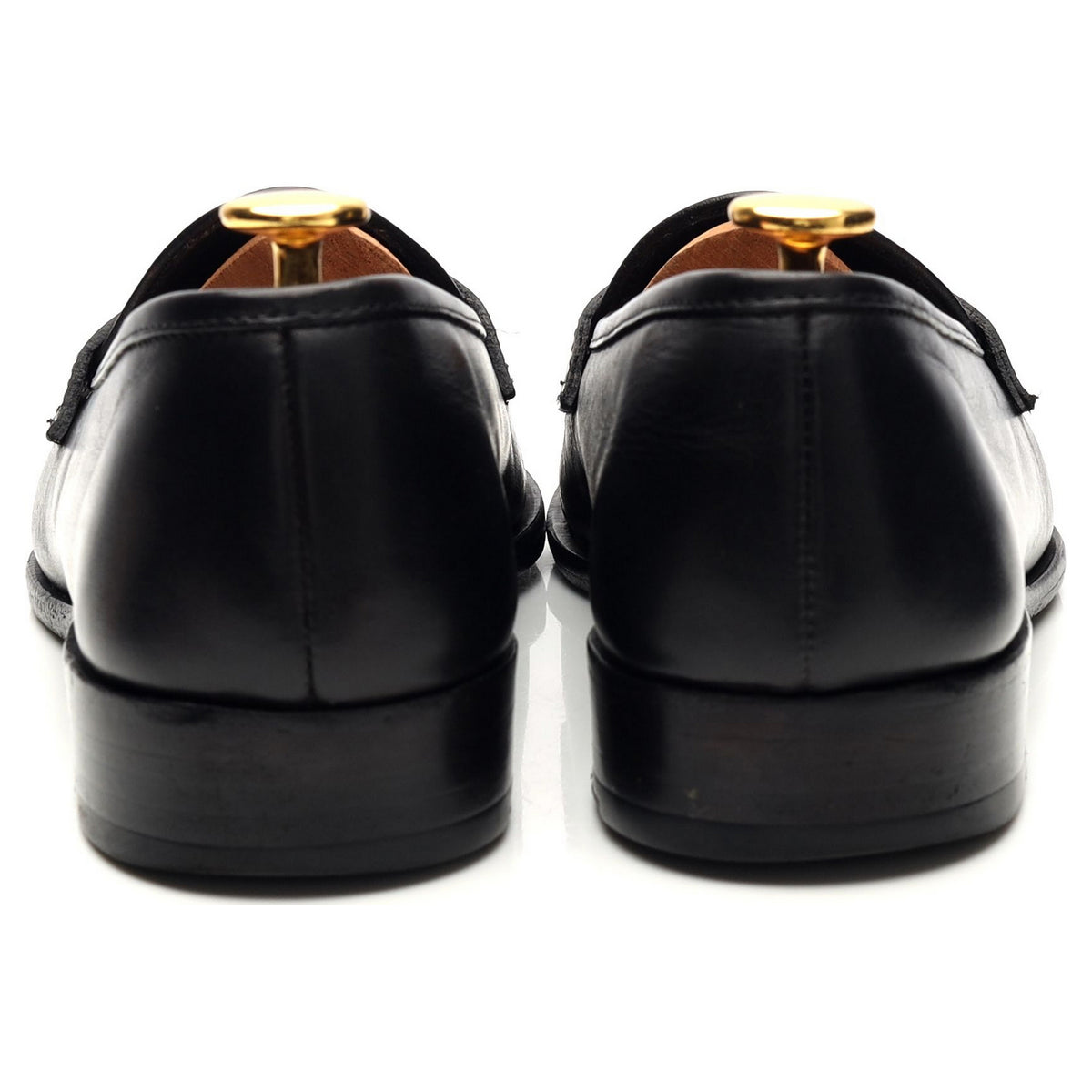 &#39;BP2&#39; Black Leather Belgian Loafers UK 6 EU 38