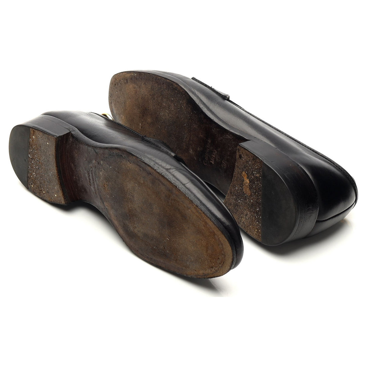 &#39;BP2&#39; Black Leather Belgian Loafers UK 6 EU 38