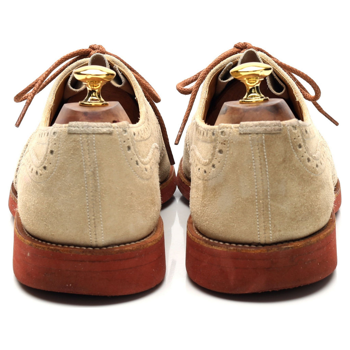 &#39;Bourton&#39; Beige Suede Derby Brogues UK 10.5