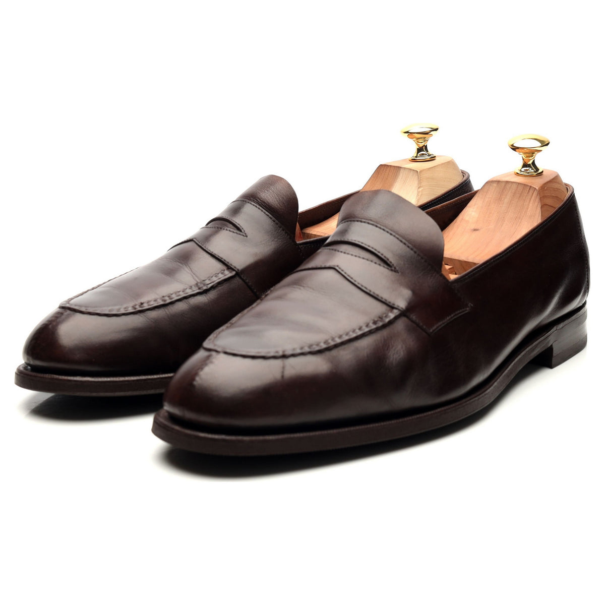 &#39;Harrow&#39; Dark Brown Leather Loafers UK 11 E