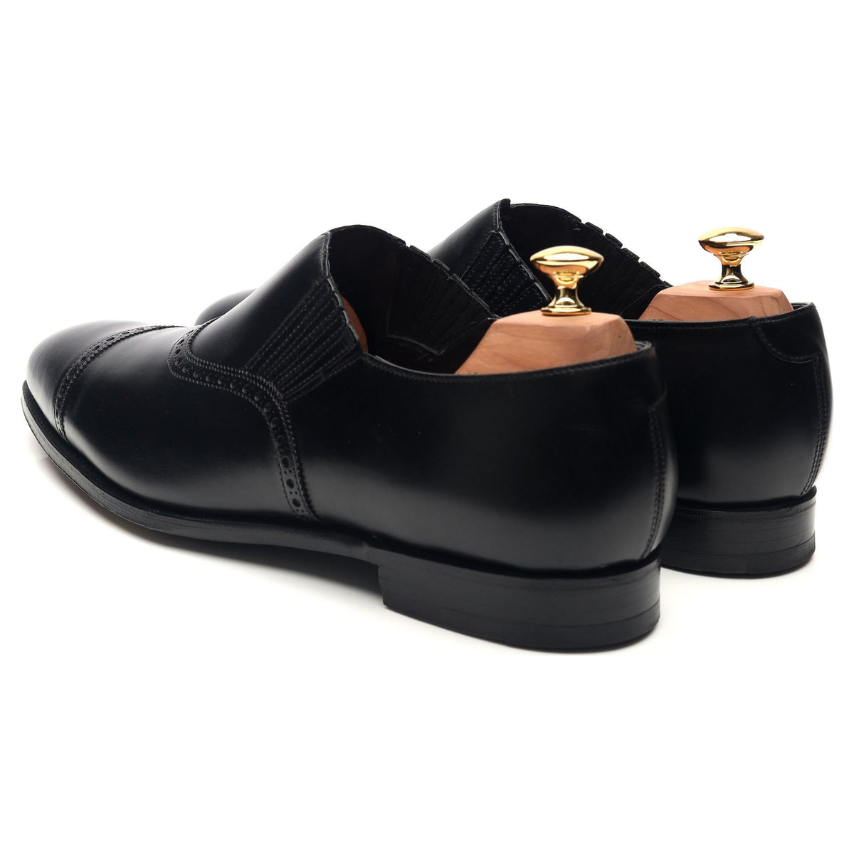 &#39;Jack&#39; Black Leather Lazyman Brogue Loafers UK 10.5 E