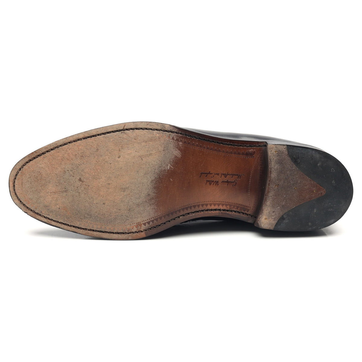1880 &#39;Temple&#39; Black Leather Tassel Loafers UK 10 F