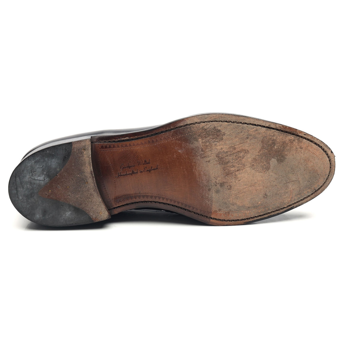 1880 &#39;Temple&#39; Black Leather Tassel Loafers UK 10 F