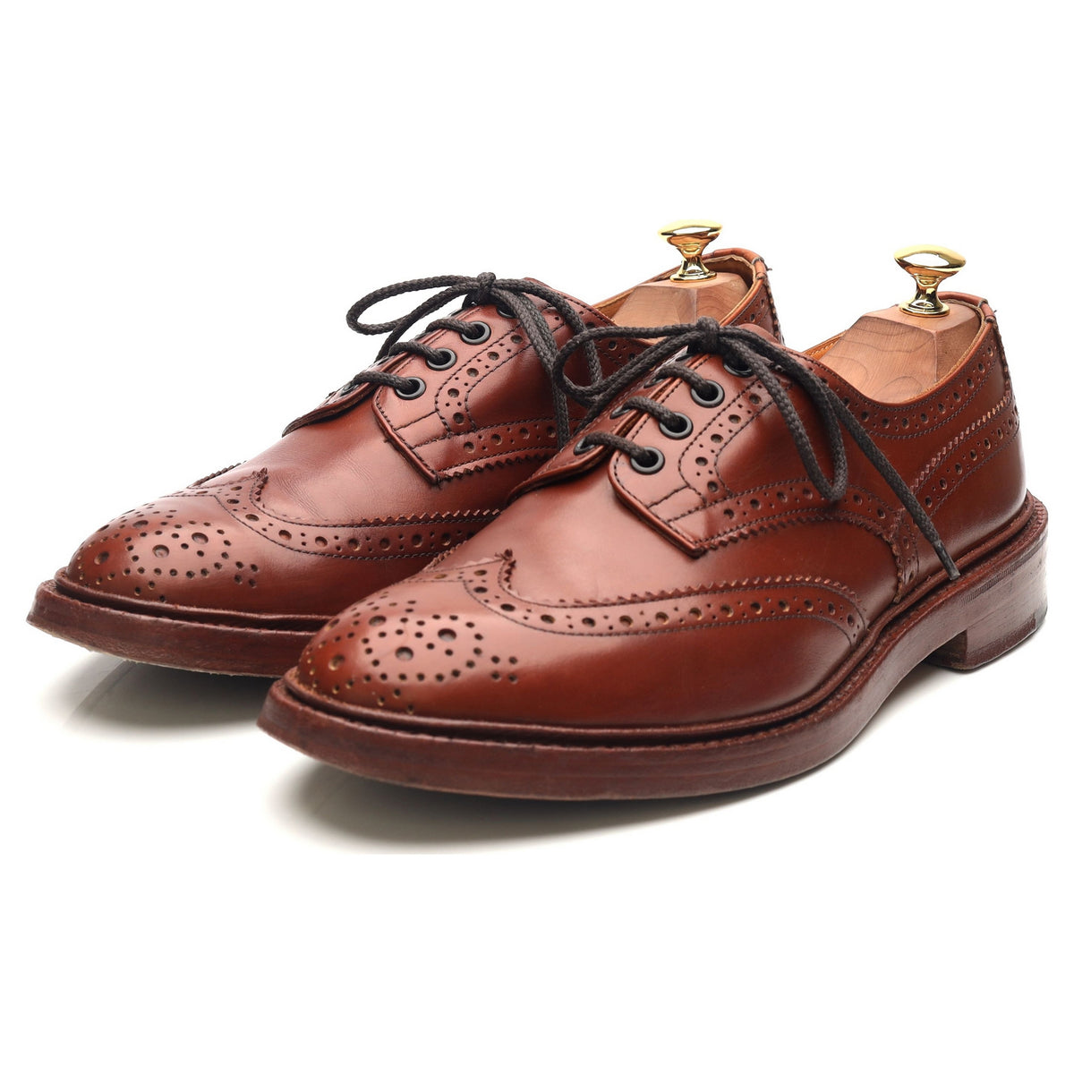 Bourton' Tan Brown Leather Country Derby Brogues UK 9 - Abbot's Shoes