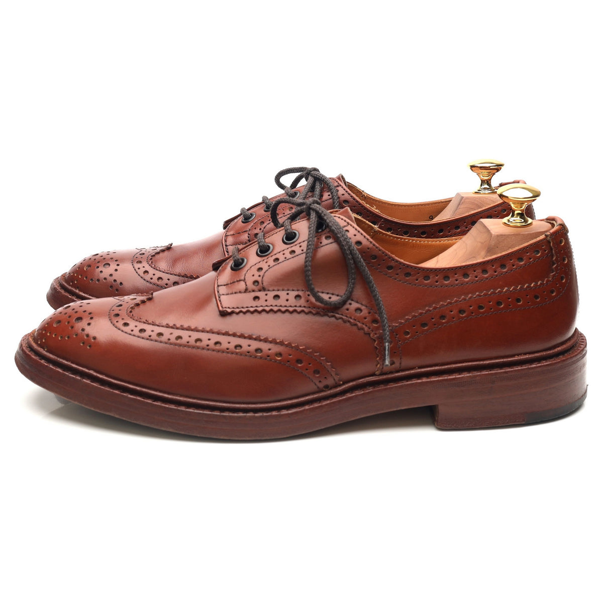 Bourton' Tan Brown Leather Country Derby Brogues UK 9 - Abbot's Shoes