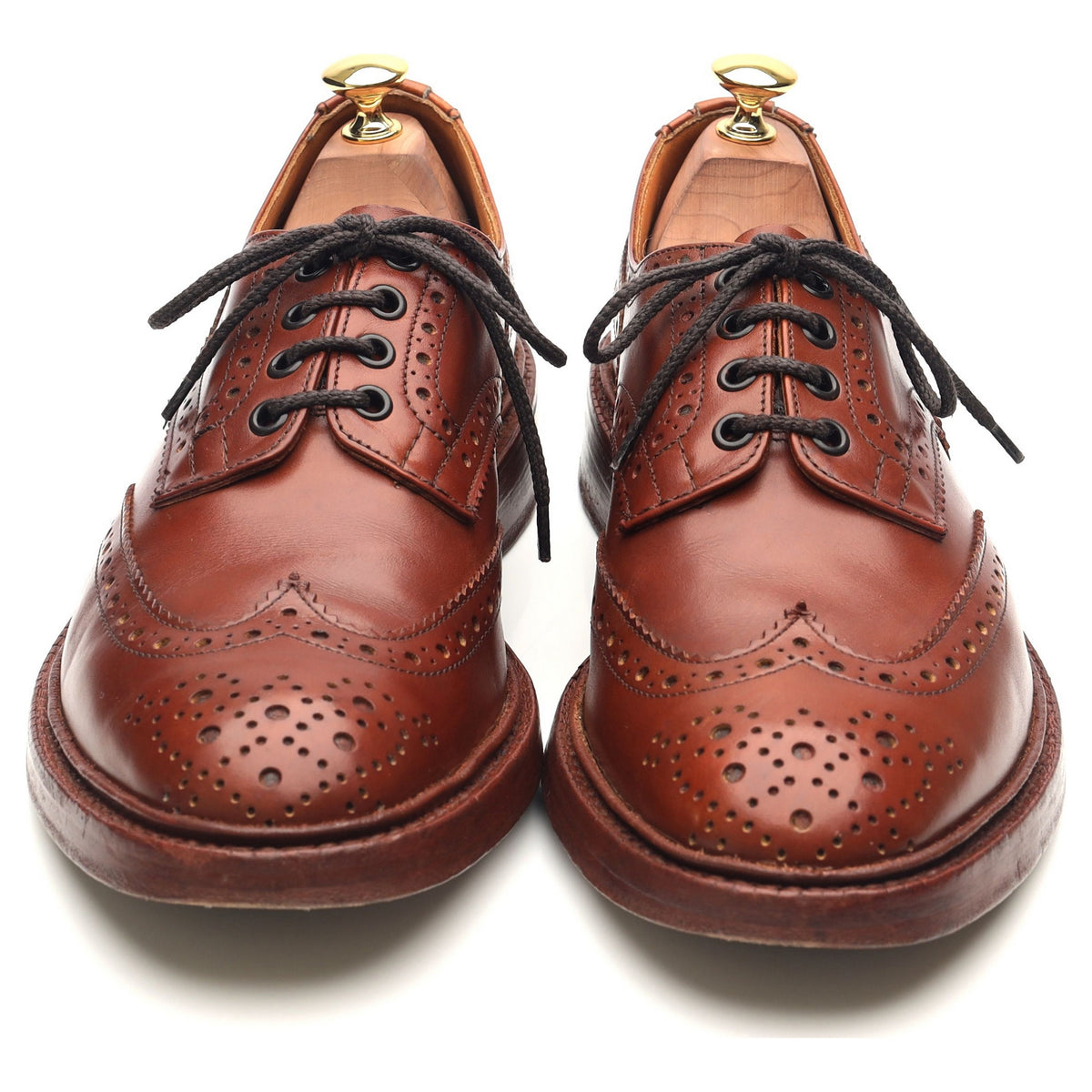 Bourton' Tan Brown Leather Country Derby Brogues UK 9 - Abbot's Shoes