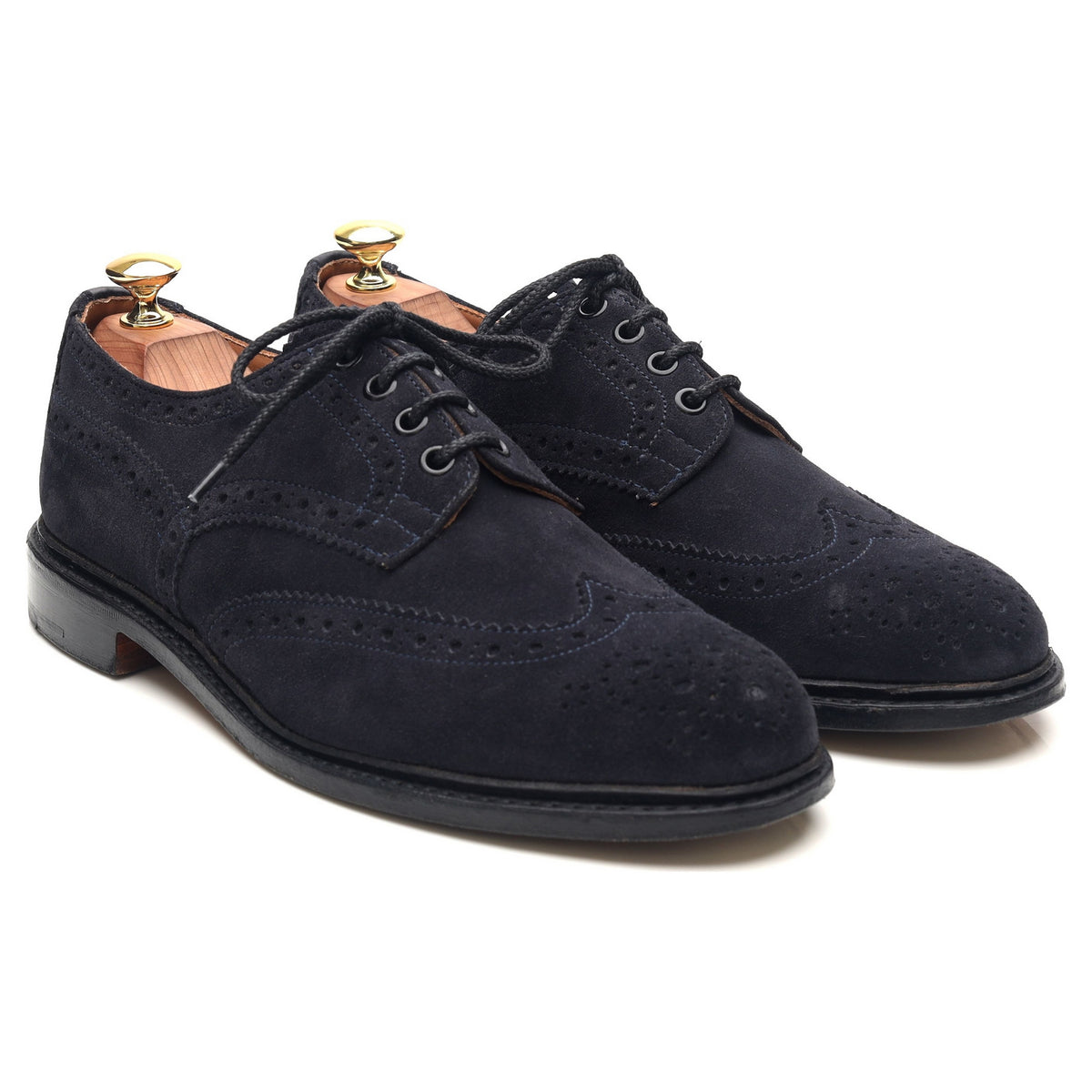 &#39;Bourton&#39; Navy Blue Suede Country Derby Brogues UK 8.5