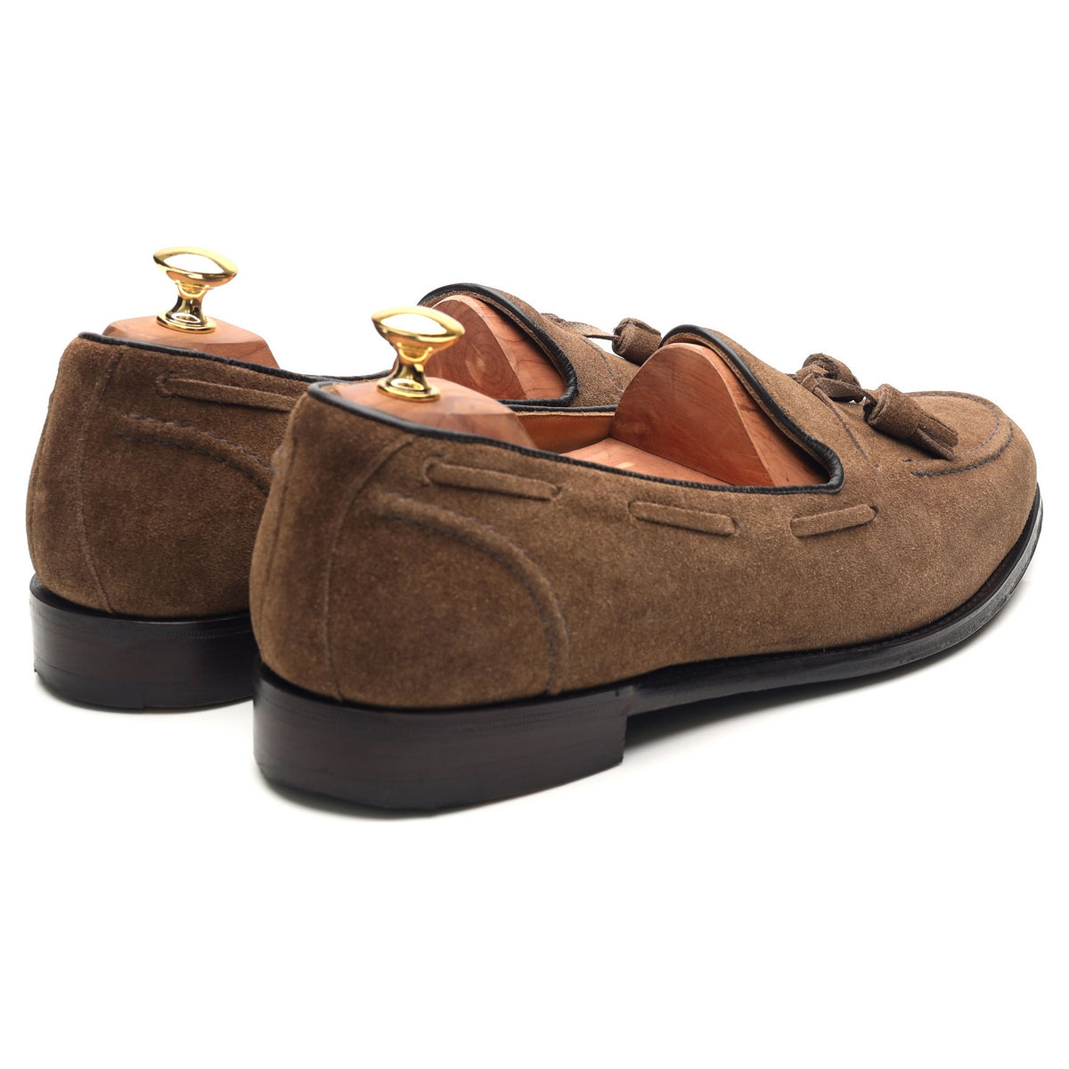 &#39;Harry&#39; Light Brown Suede Tassel Loafers UK 10 F
