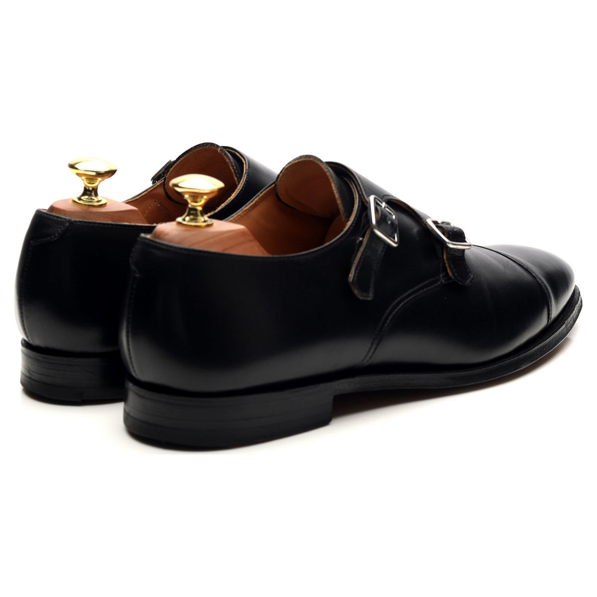 New &amp; Lingwood Black Leather Double Monk Strap UK 8.5 E