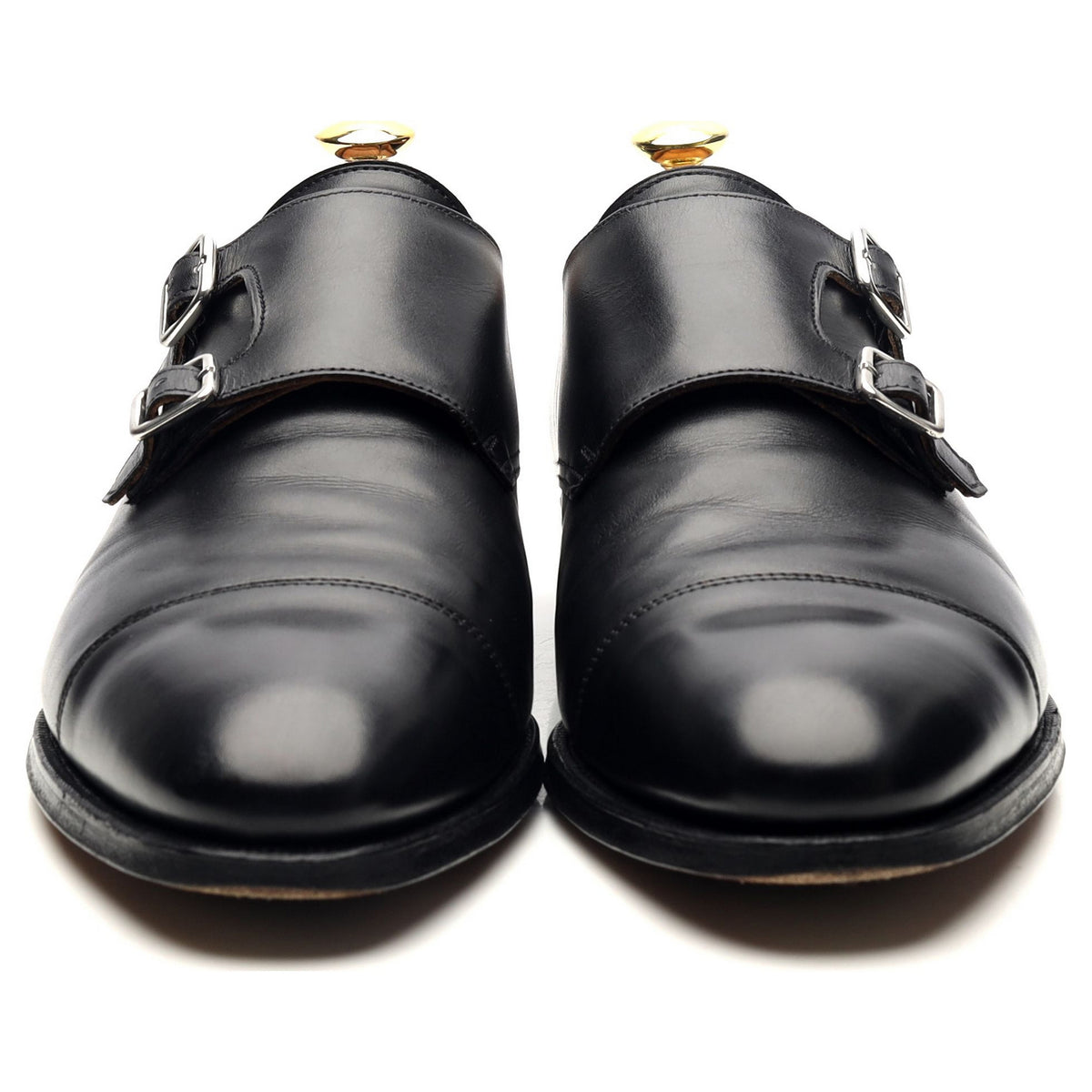 New &amp; Lingwood Black Leather Double Monk Strap UK 8.5 E