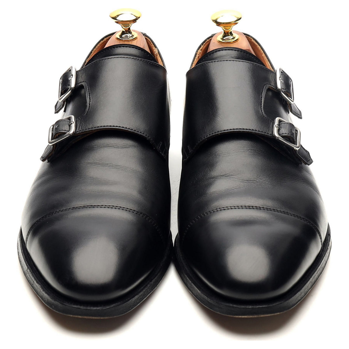 New &amp; Lingwood Black Leather Double Monk Strap UK 8.5 E