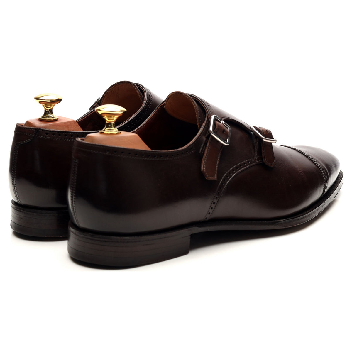 &#39;Cookham&#39; Dark Brown Leather Double Monk Strap UK 9 E