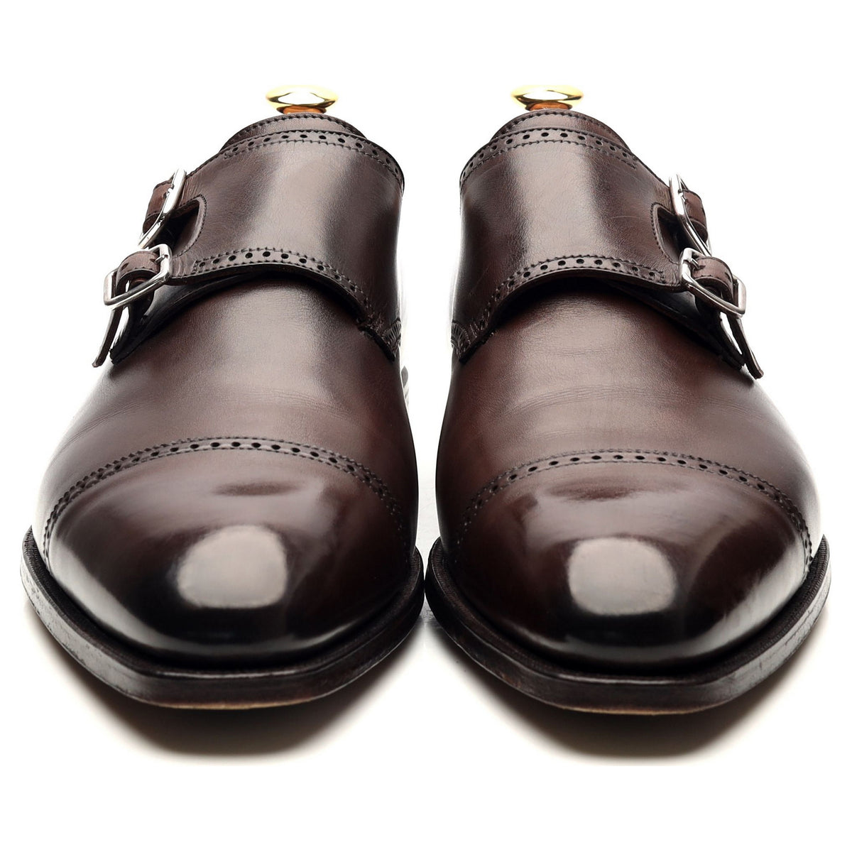 &#39;Cookham&#39; Dark Brown Leather Double Monk Strap UK 9 E