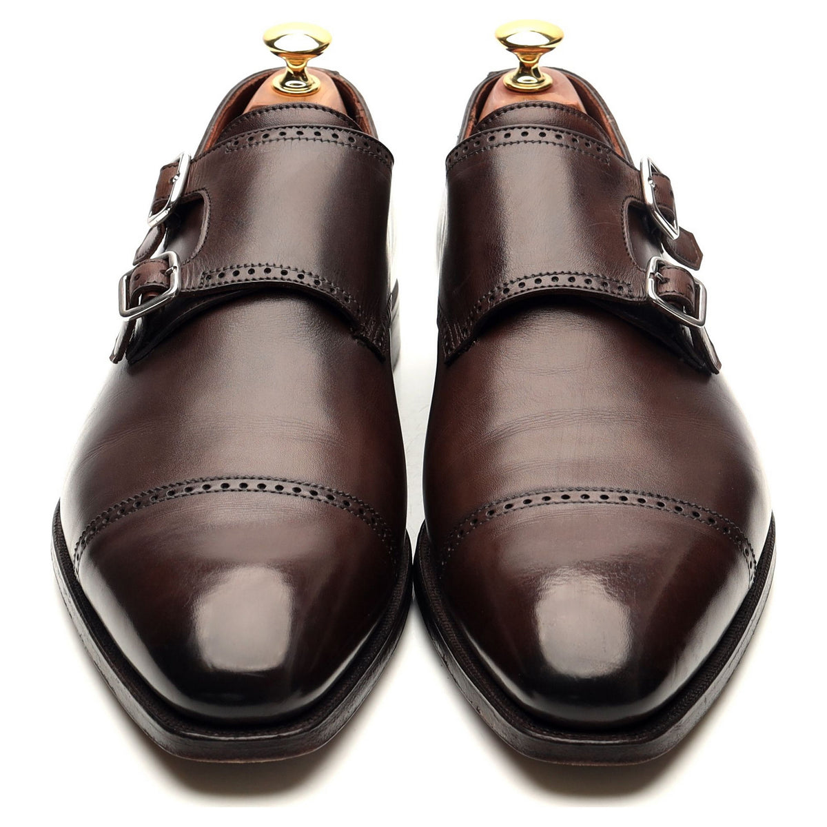 &#39;Cookham&#39; Dark Brown Leather Double Monk Strap UK 9 E