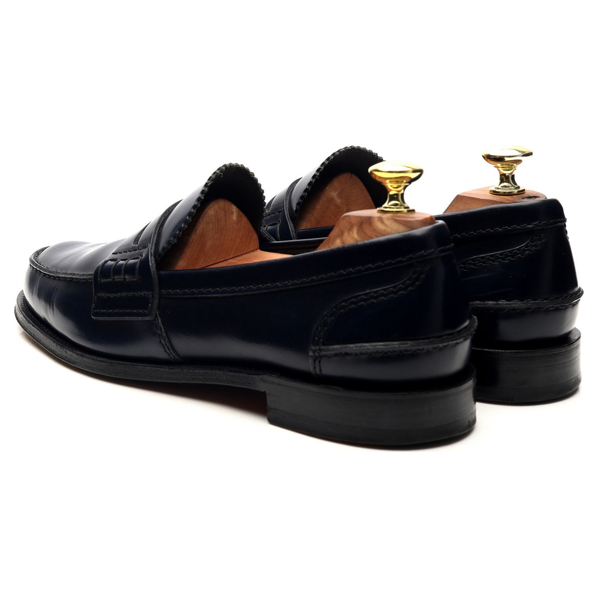 &#39;Tunbridge&#39; Navy Blue Leather Loafers UK 7 F