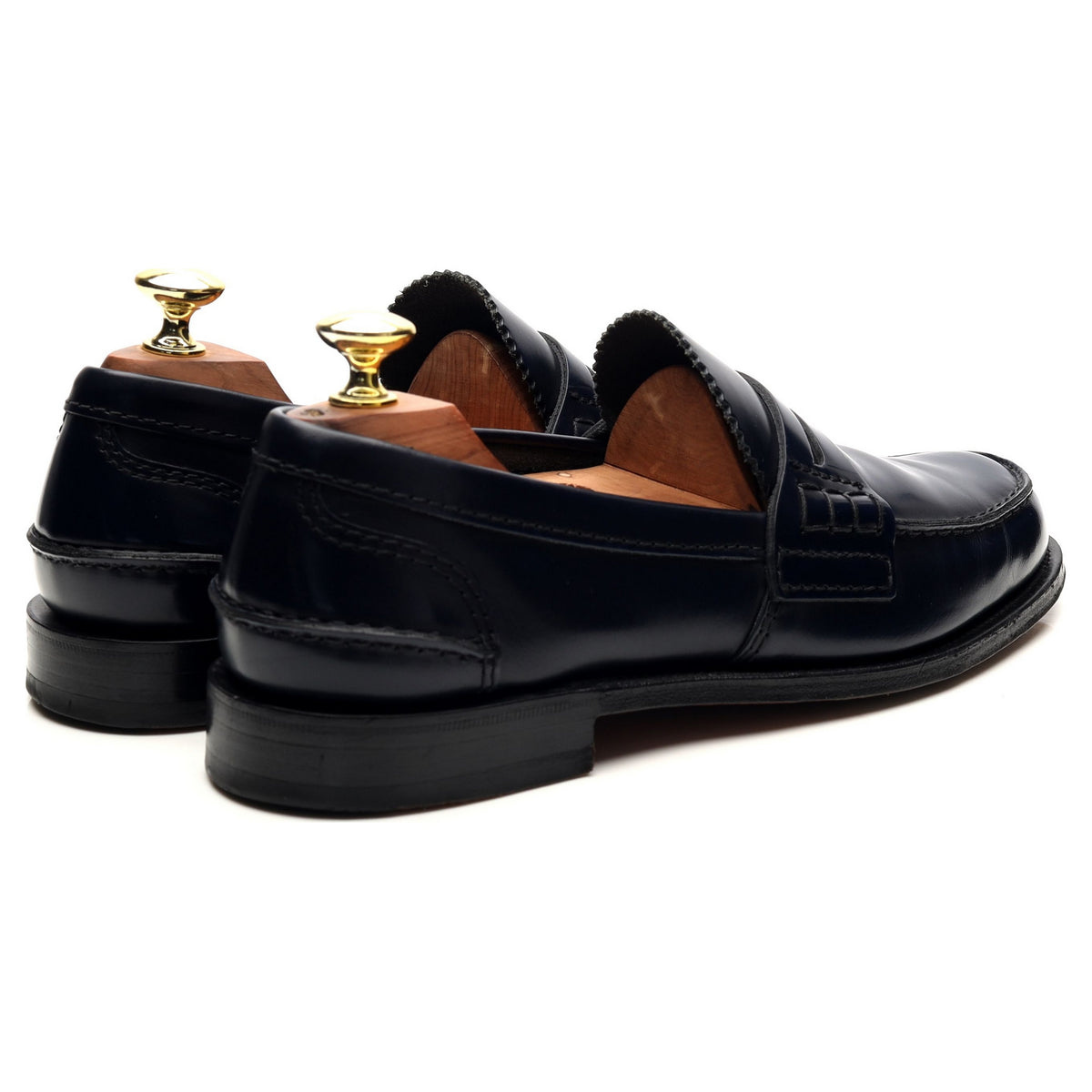 &#39;Tunbridge&#39; Navy Blue Leather Loafers UK 7 F