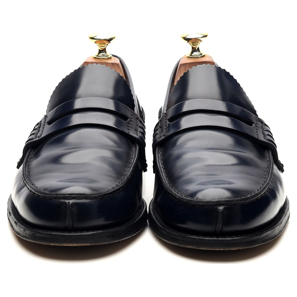 &#39;Tunbridge&#39; Navy Blue Leather Loafers UK 7 F